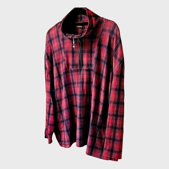 REBORN NEW Plus size plaid warm stylish long sleeve front zip pullover top 3X - Picture 9 of 15